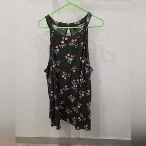 Torrid Green Floral High Neck Top